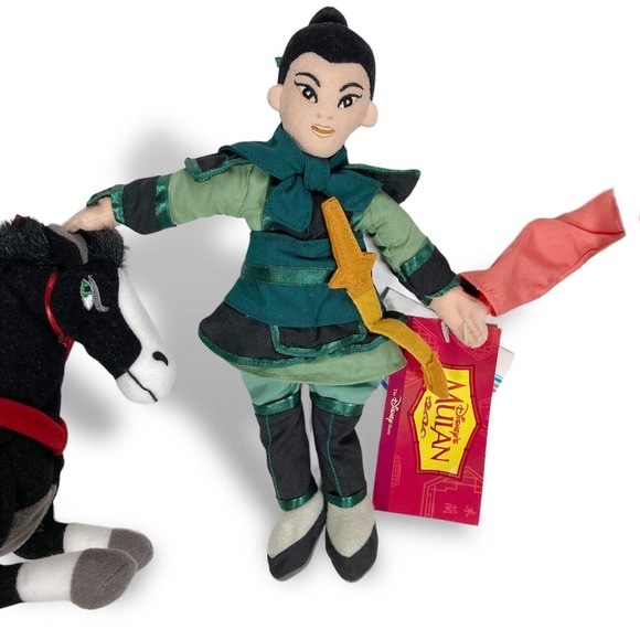 Disney Store Mulan Bean Bag Plush Lot of 3 Khan Traditional & Mulan Warrior NWT - Picture 3 of 12